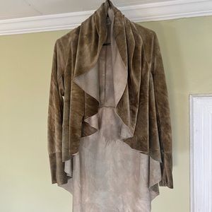 Sinew Moon Strange Shadows Cropped Velour Cardigan